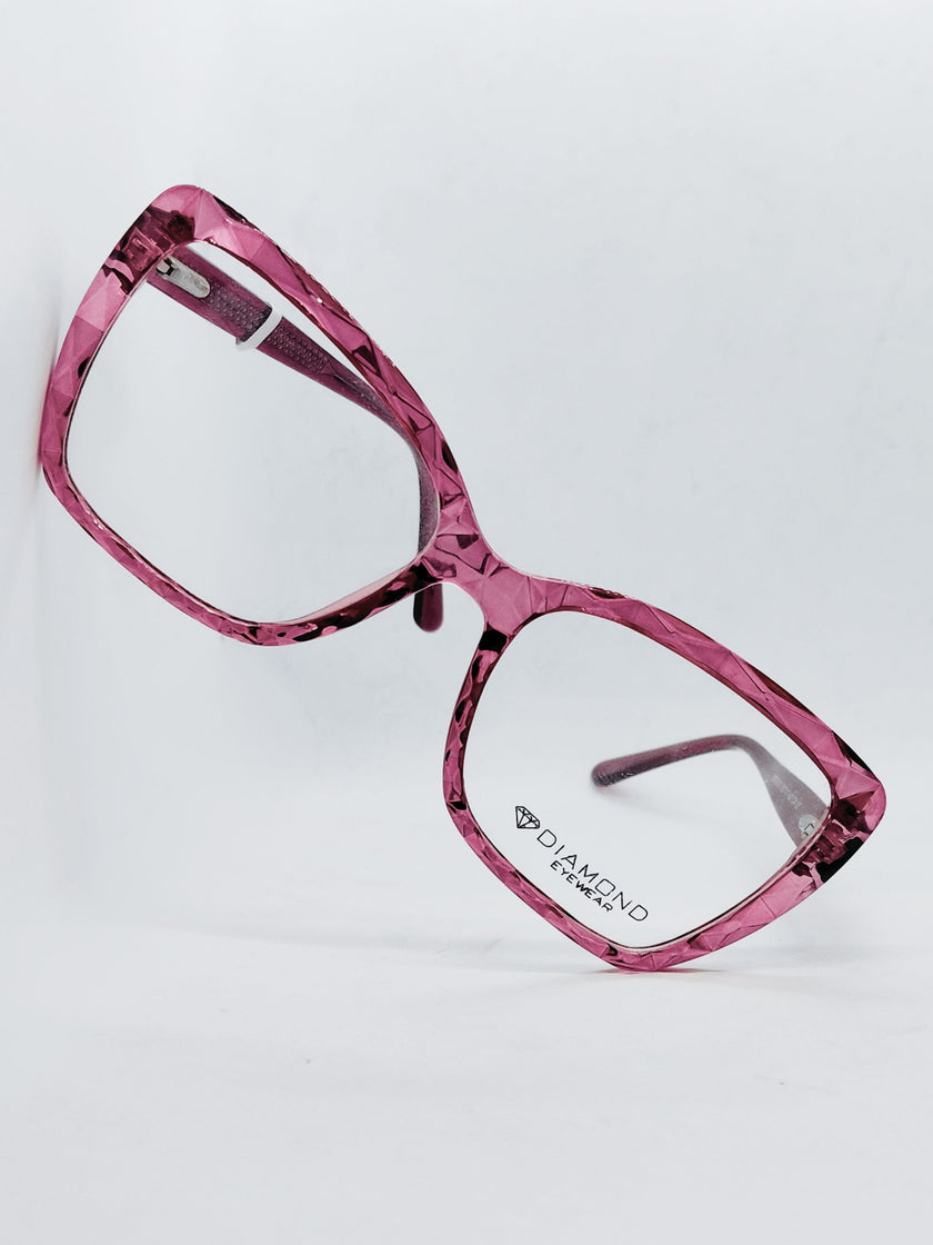 Armação Feminina FD633010 gatinha rosa translúcida - perspectiva