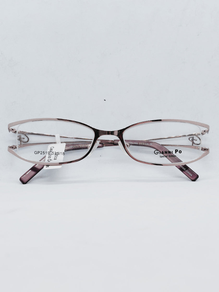 Armação Feminina GP2519 oval rosé - frente com hastes