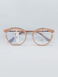 Armação Feminina HRS8726 redonda nude - frente com hastes