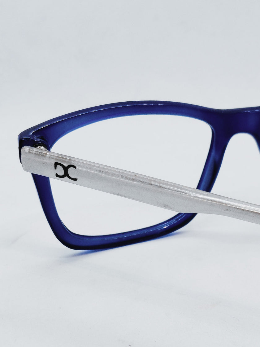 Armação M517 retangular azul - detalhe da haste