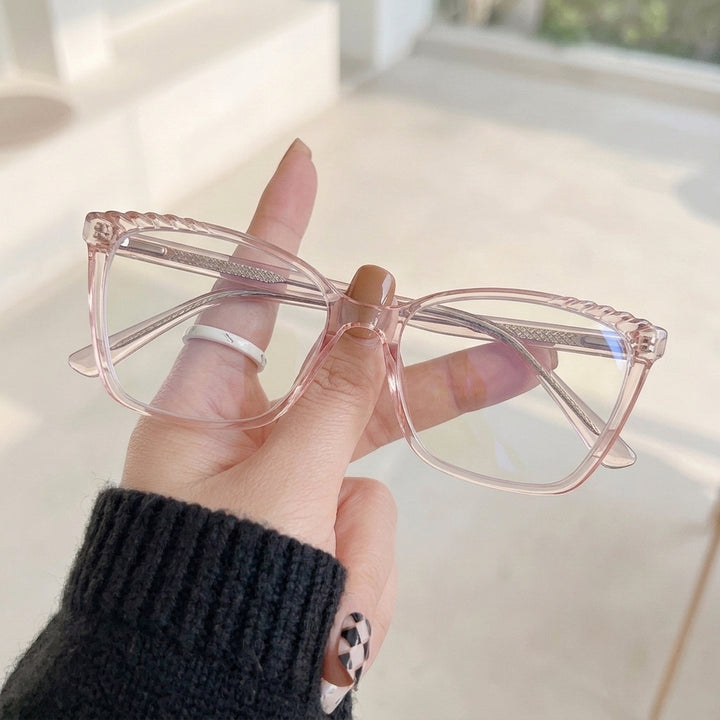 Armação Feminina BR6060 Quadrada Cristal e Rosé - na mão