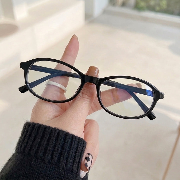 Armação Feminina H20263 Oval Preto e Azul - na mão