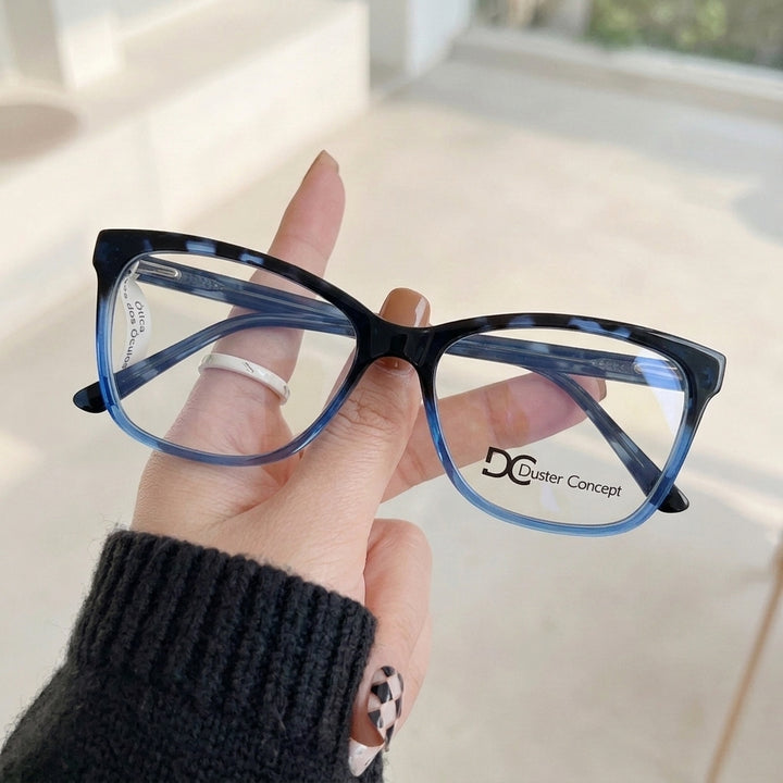 Armação Feminina M518 Gatinho Azul Mesclado - na mão