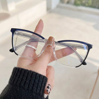 Óculos de Grau 0633363 Retangular Azul e Cristal - na mão