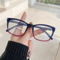 Óculos de Grau 1010 Quadrado Degradê Azul e Rosa - na mão