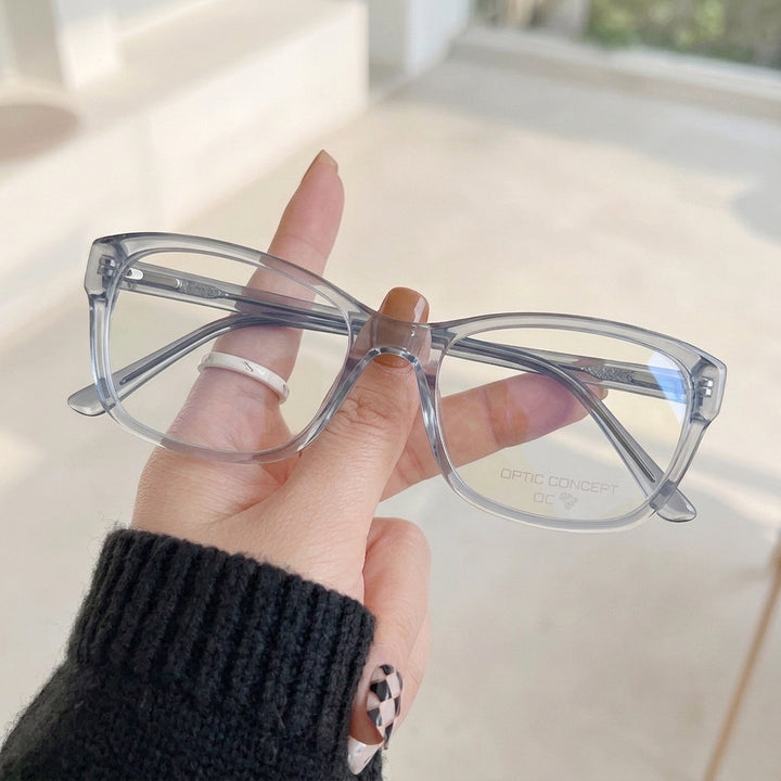 Óculos de Grau Optic Concept 1021 Retangular Cristal - na mão
