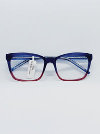 Óculos de Grau 1010 Quadrado Degradê Azul e Rosa — ângulo