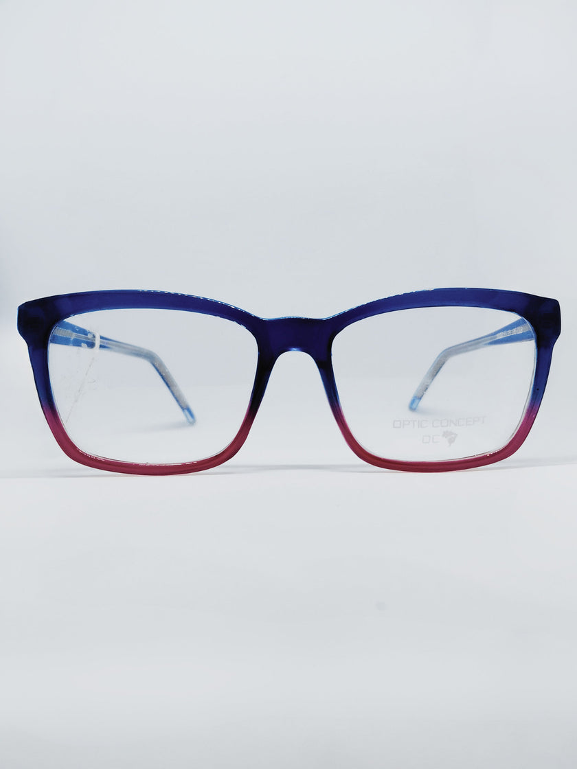 Óculos de Grau 1010 Quadrado Degradê Azul e Rosa — frente 2
