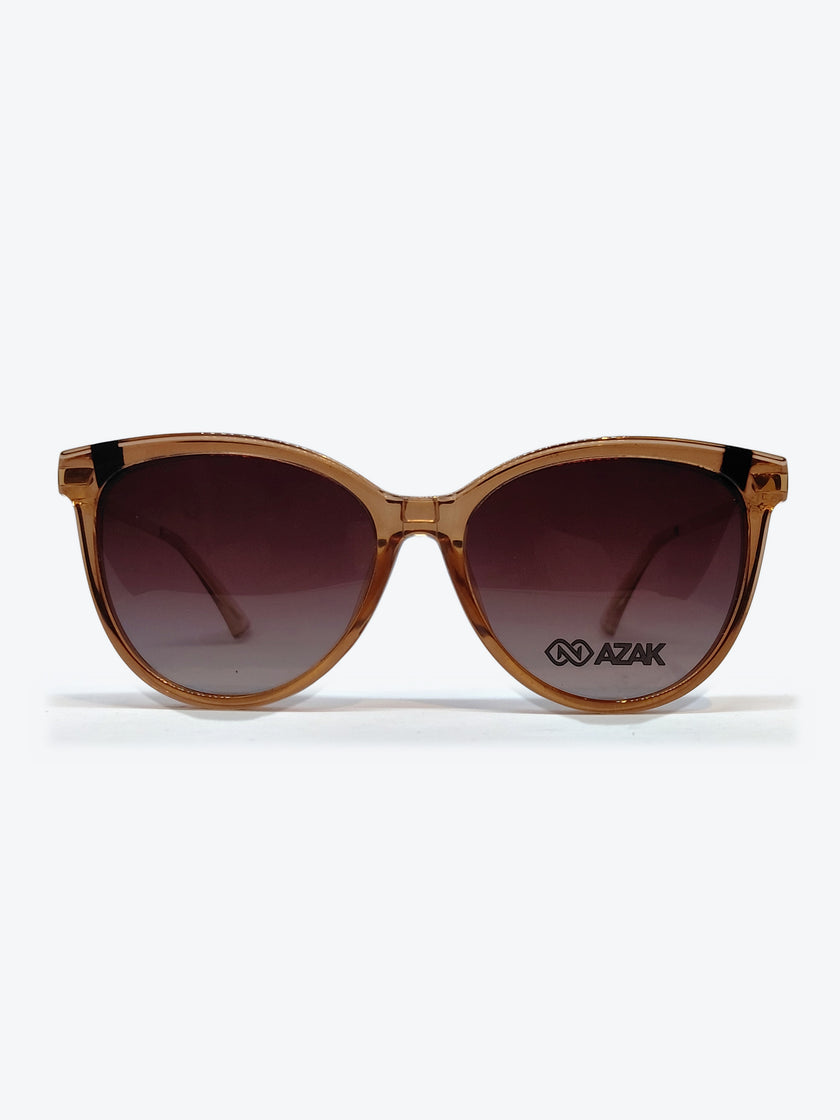 Armação Feminina AZAK JZ4139 C4 Gatinho Marrom Claro e Dourado com Clip-on - foto 7
