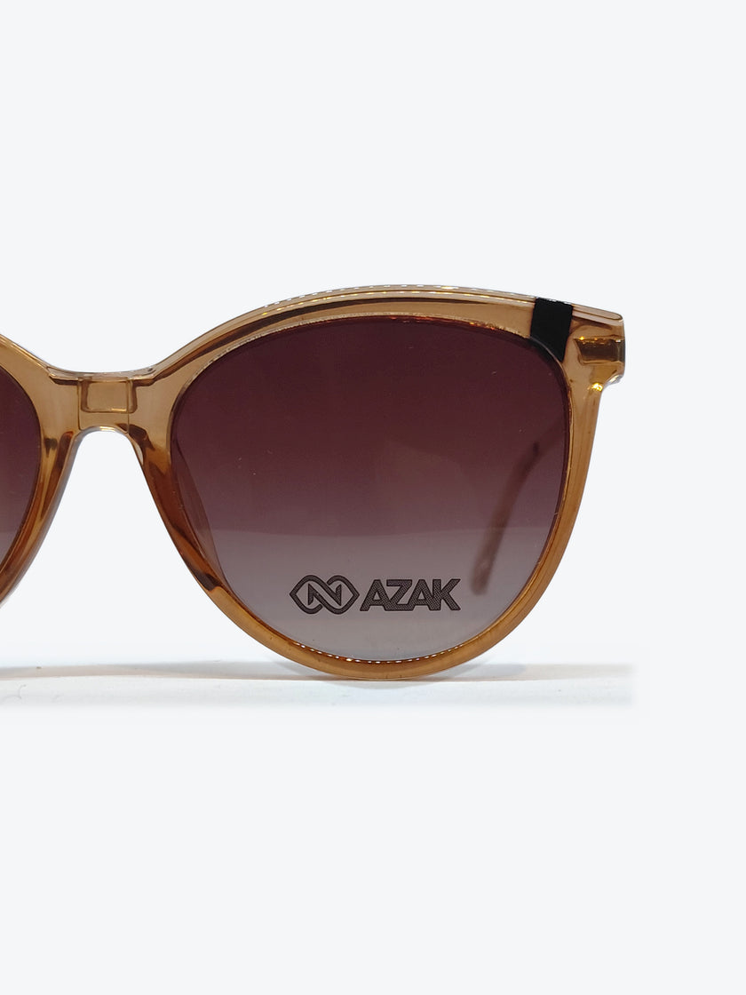 Armação Feminina AZAK JZ4139 C4 Gatinho Marrom Claro e Dourado com Clip-on - foto 8