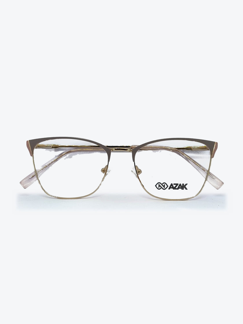 Armação Feminina AZAK SZ4305 C1 Gatinho Dourado, Bege e Rosa com Clip-on - foto 7