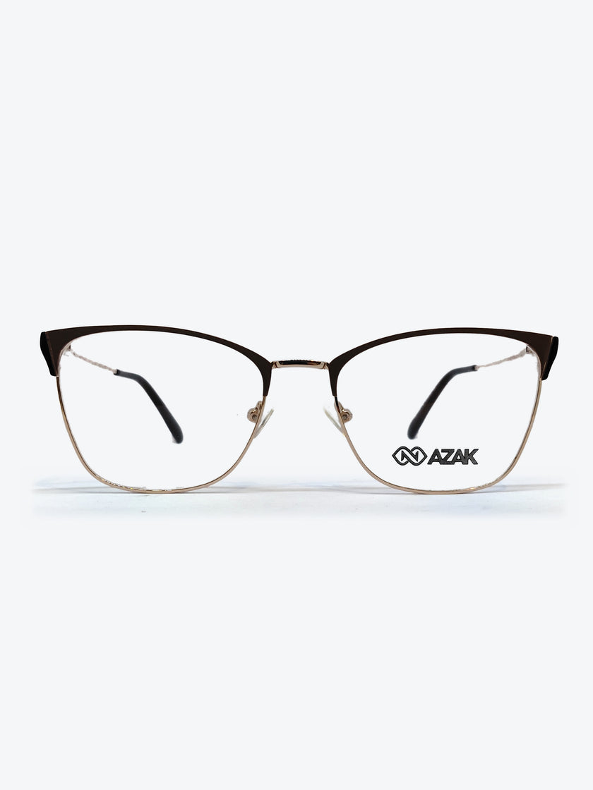 Armação Feminina AZAK SZ4305 C2 Gatinho Marrom e Dourado com Clip-on - foto 8