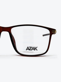 Armação Masculina AZAK H0694 Retangular Marrom e Dourado - foto 3