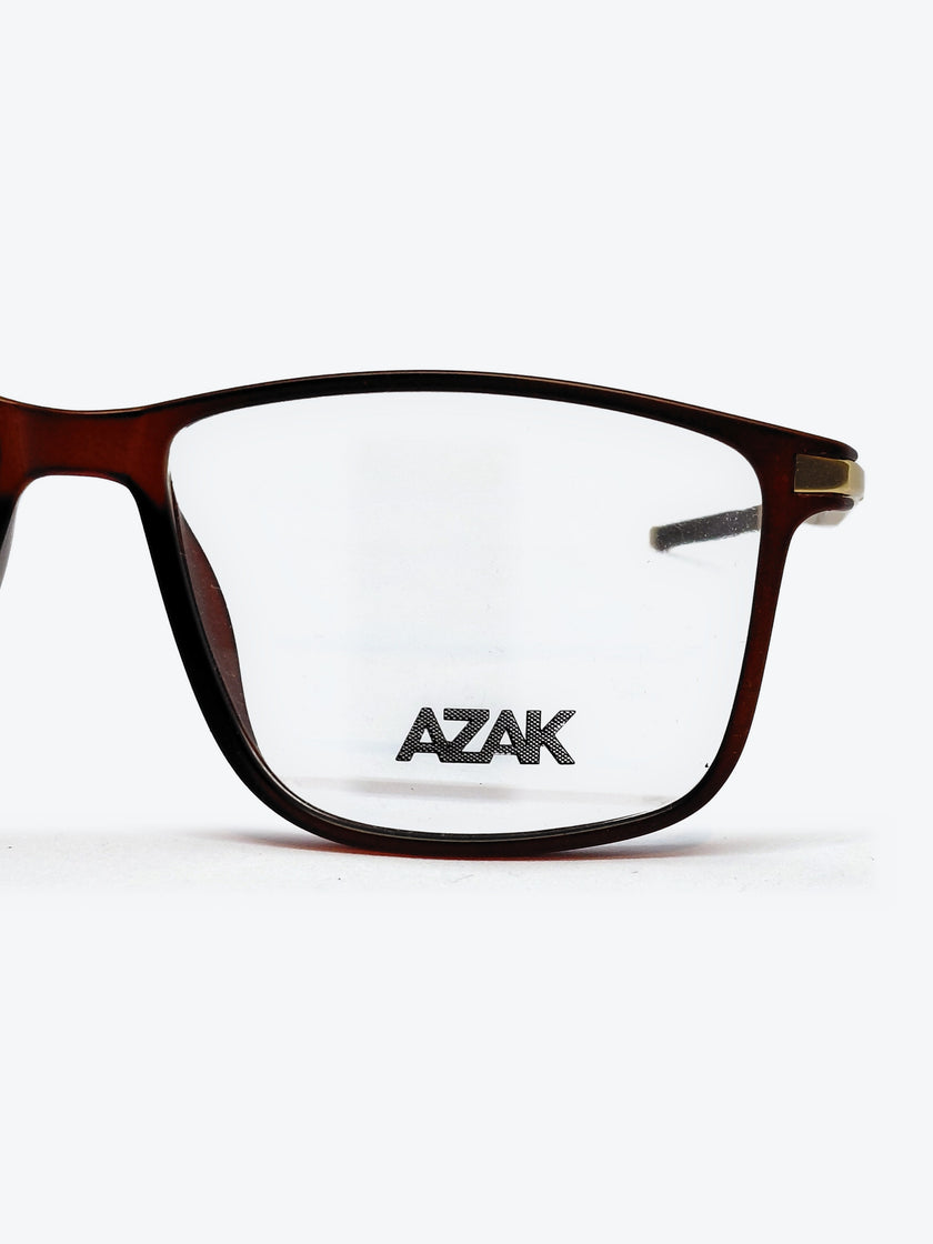 Armação Masculina AZAK H0694 Retangular Marrom e Dourado - foto 3