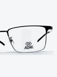 Armação Masculina AZAK S00208 Retangular Preto e Prata - foto 3