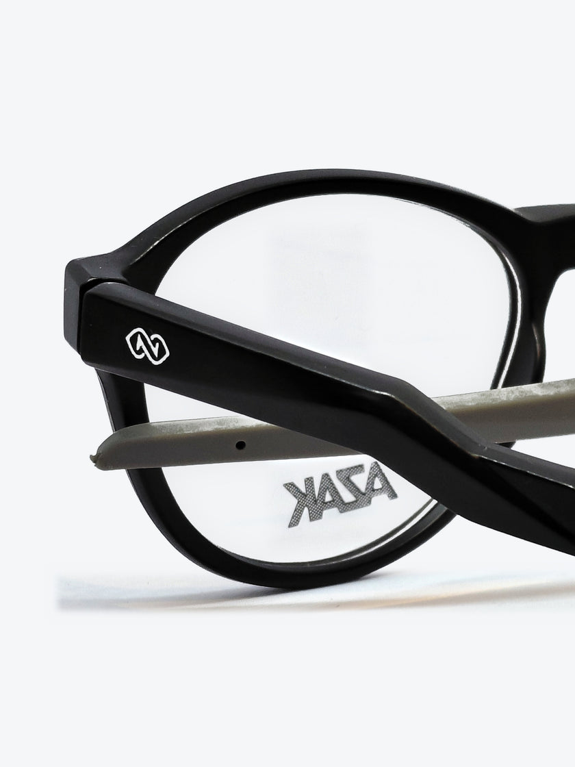 Armação Masculina AZAK FZ7806 Oval Preto e Cinza - foto 4
