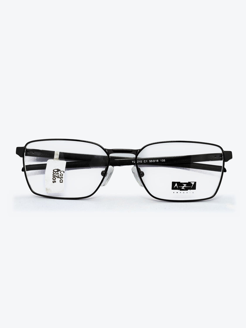 Armação Masculina AZAK YZ4210 Retangular Cinza e Preto - foto 2