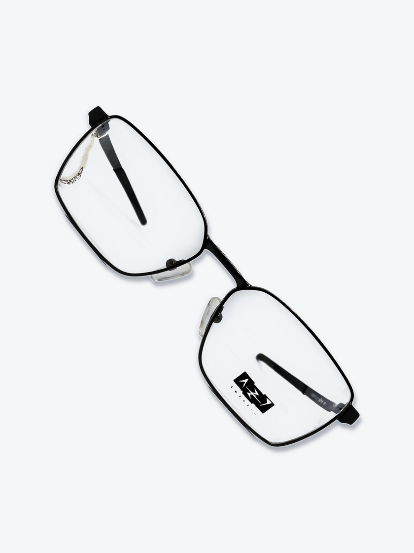 Armação Masculina AZAK YZ4210 Retangular Cinza e Preto - foto 5