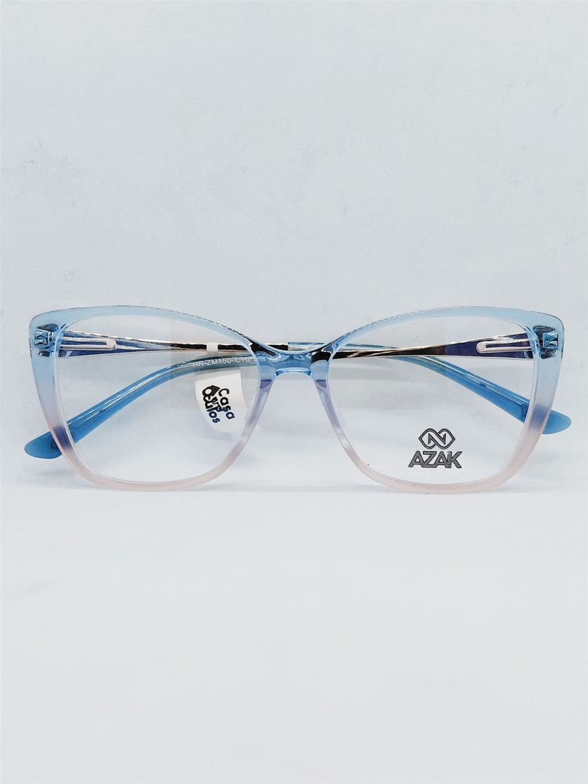 Armação Feminina AZAK HR-ZM150 Azul e Rosé Gateada