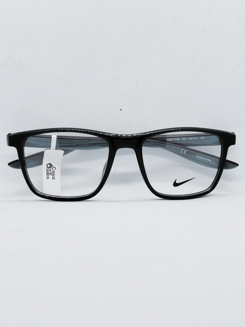 Armação Masculina Nike 7038 Retangular Preta Fosca