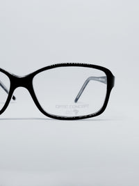 Óculos de Grau Optic Concept 1020 Retangular Preto — três quartos