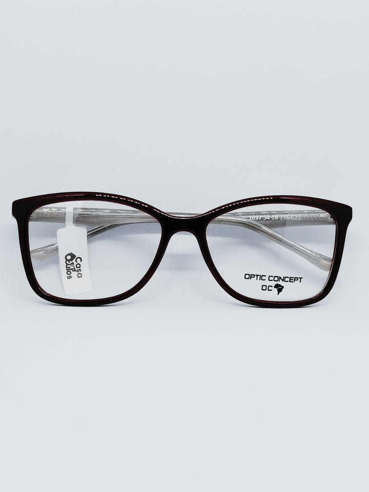 Óculos Optic Concept 1037 vinho - frente detalhe
