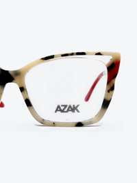 Armação Feminina AZAK B-2140 Gatinho Tartaruga Bege e Preto com Vermelho - foto 3