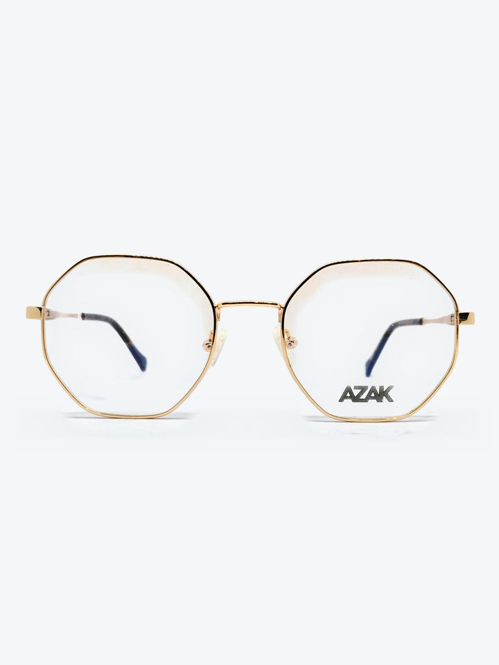 Armação Feminina AZAK HR-MM987 Geométrica ou Sextavada Dourado e Tartaruga - foto 1