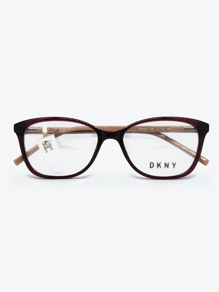 Armação Feminina DKNY DK5005 Gatinho Bordô e Nude - foto 2