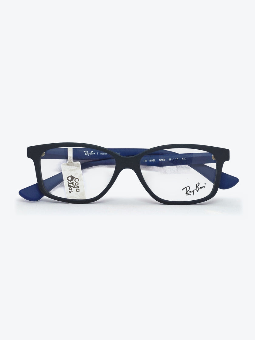 Armação Infantil Ray-Ban RB1583L Retangular Preto e Azul - foto 2