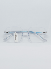 Armação TR90 8165 Quadrada Cristal e Azul - frente