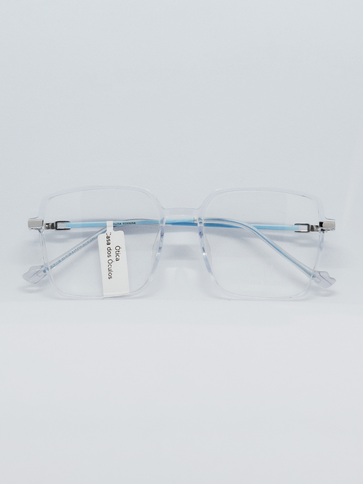 Armação TR90 8165 Quadrada Cristal e Azul - frente