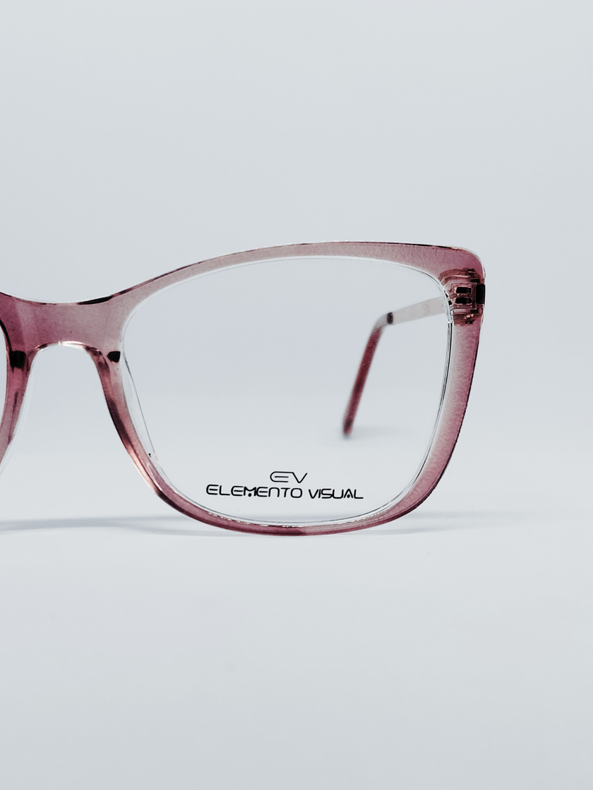 Armação Elemento Visual TR8236 Gatinho Rosé Translúcido