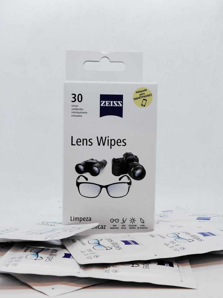 Lenços de limpeza para lentes