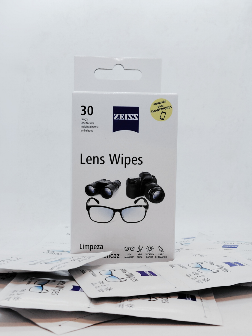 Lenços de limpeza para lentes