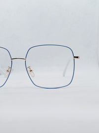 Óculos de Grau WZ 8005 Quadrado Azul Metal
