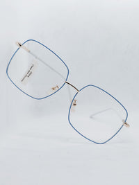 Óculos de Grau WZ 8005 Quadrado Azul Metal