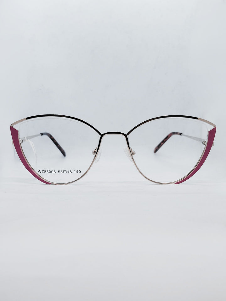 Armação Feminina WZ88006 gatinha prata e rosa - frente