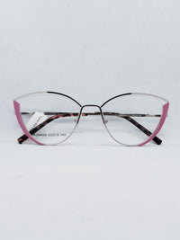 Armação Feminina WZ88006 gatinha prata e rosa - frente com hastes