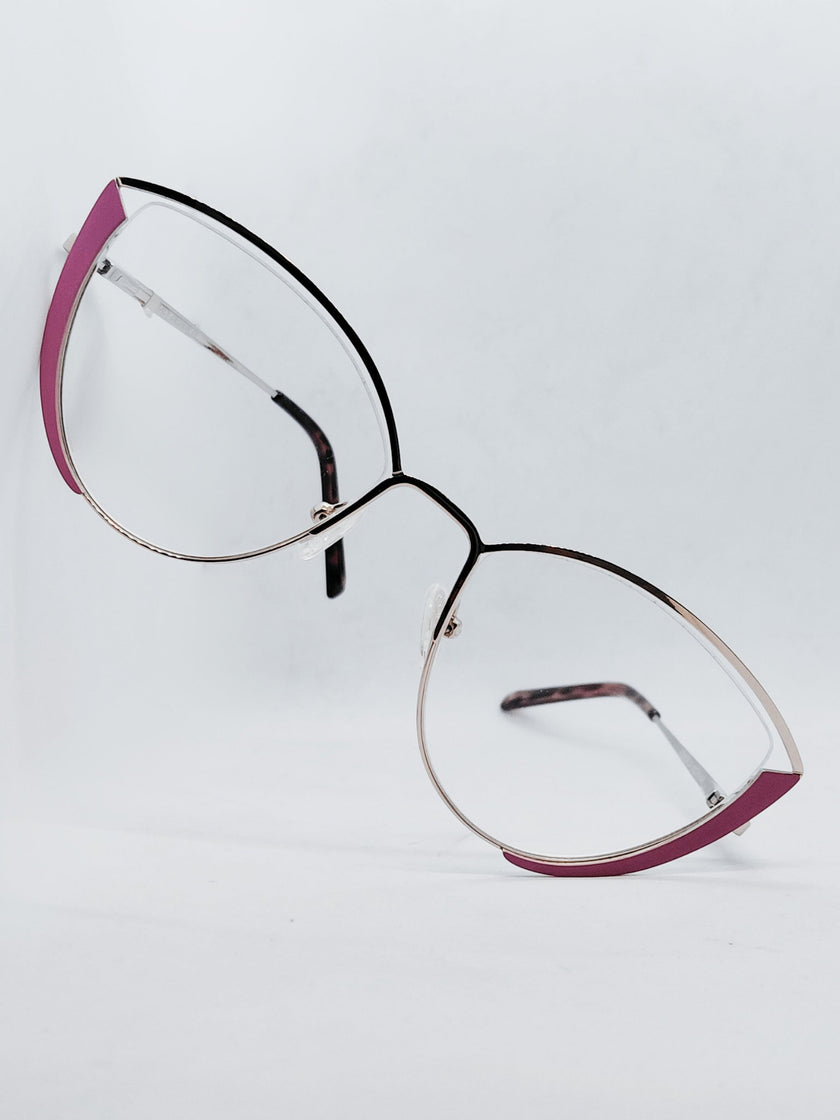 Armação Feminina WZ88006 gatinha prata e rosa - perspectiva