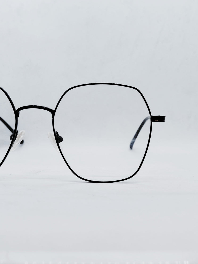Óculos de Grau WZ88009 Geométrico Preto Metal