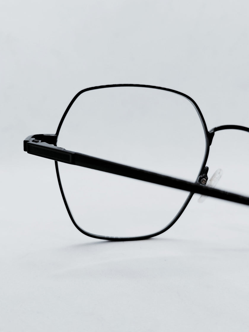 Óculos de Grau WZ88009 Geométrico Preto Metal