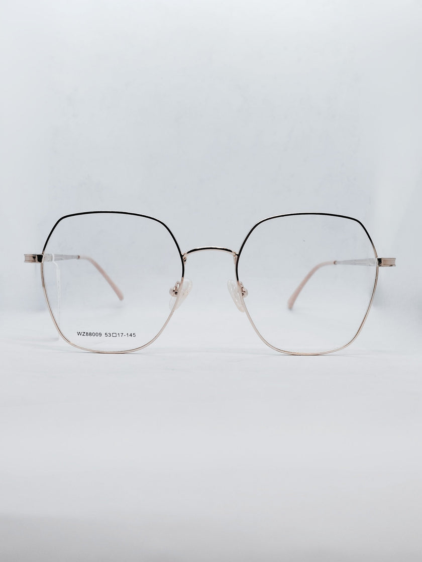 Óculos de Grau WZ88009 Geométrico Rosé Metal