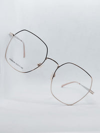 Óculos de Grau WZ88009 Geométrico Rosé Metal