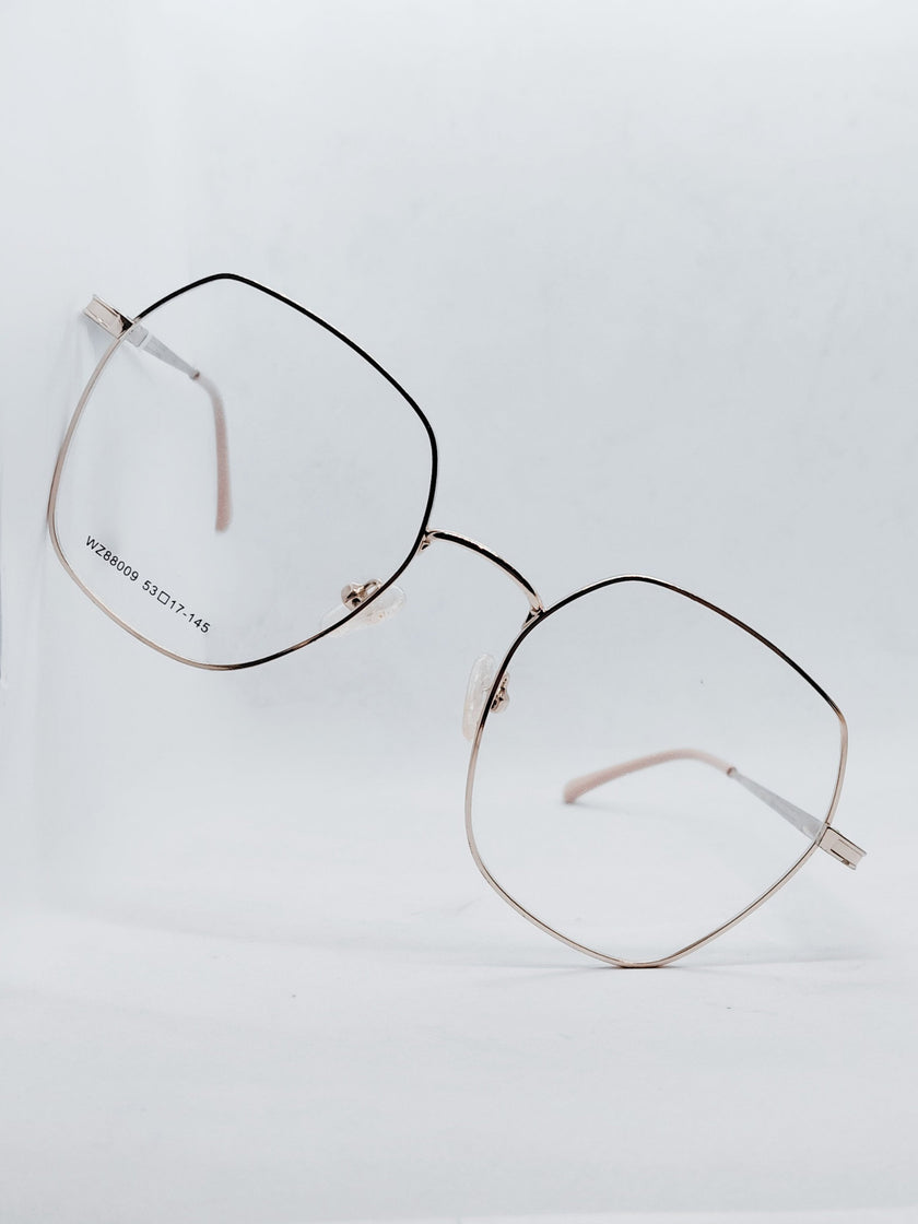Óculos de Grau WZ88009 Geométrico Rosé Metal