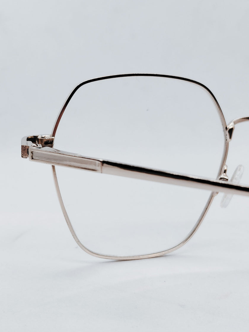 Óculos de Grau WZ88009 Geométrico Rosé Metal