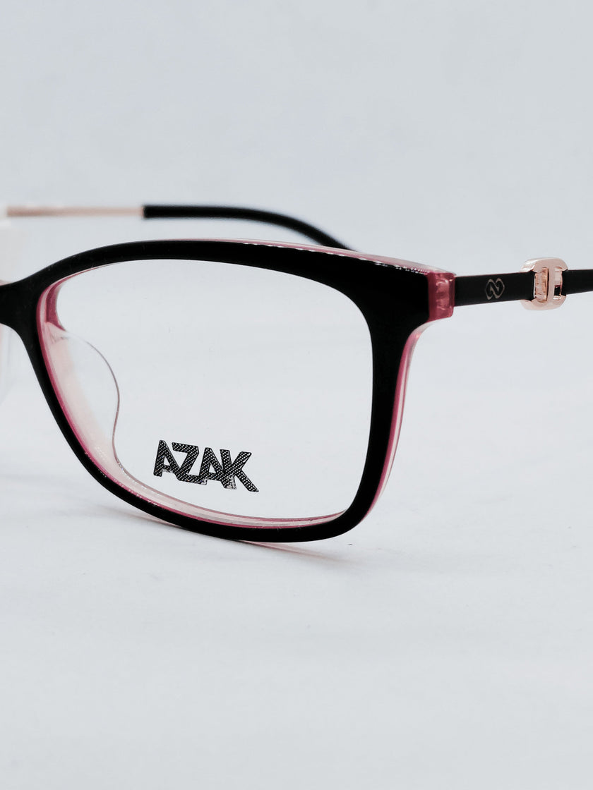 Armação Feminina AZAK HR-ZM220 Retangular Preta e Rosé
